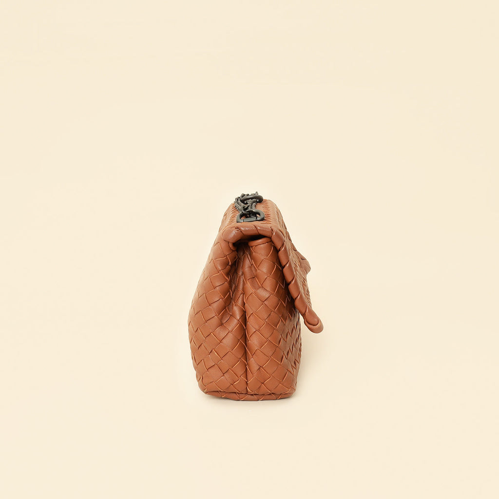 Bottega Veneta Brown Intrecciato Olimpia Bag