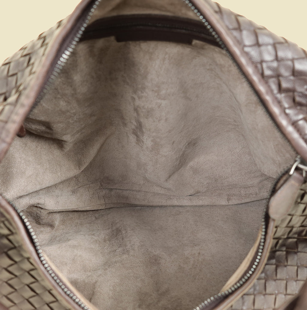 Bottega Veneta Chocolate Brown Intrecciato Hobo Large Bag