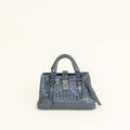 Bottega Veneta Blue Intrecciato Roma Mini Tote Bag