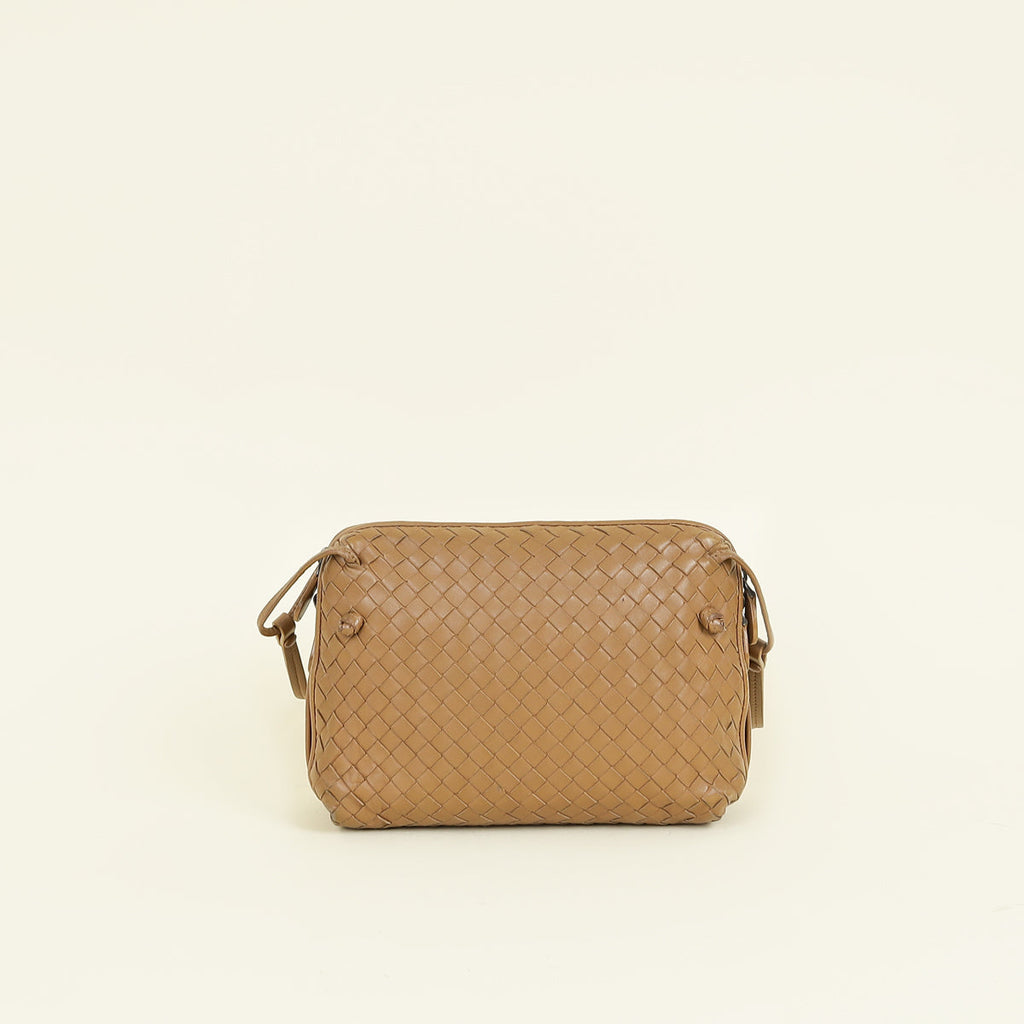 Bottega Veneta Brown Intrecciato Nodini Crossbody Bag