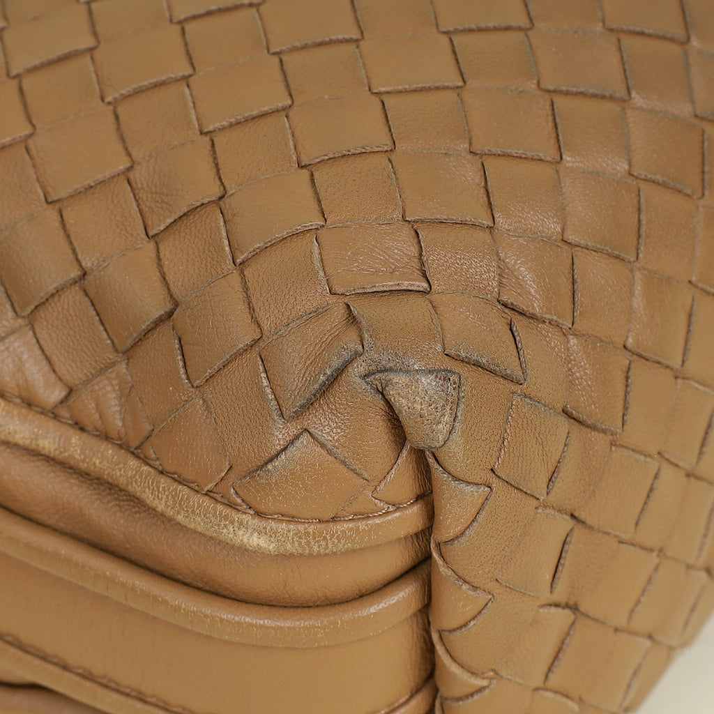 Bottega Veneta Brown Intrecciato Nodini Crossbody Bag