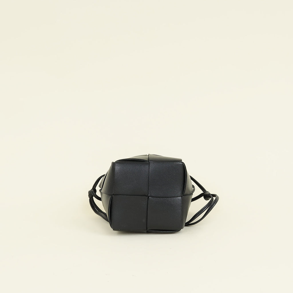 Bottega Veneta Black Mini Cassette Bucket Bag