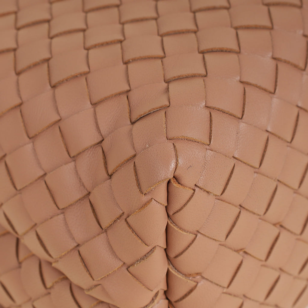 Bottega Veneta Brown Peach Intrecciato Olimpia Shoulder Bag