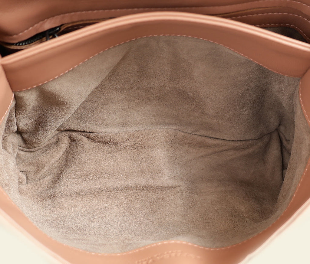 Bottega Veneta Brown Peach Intrecciato Olimpia Shoulder Bag