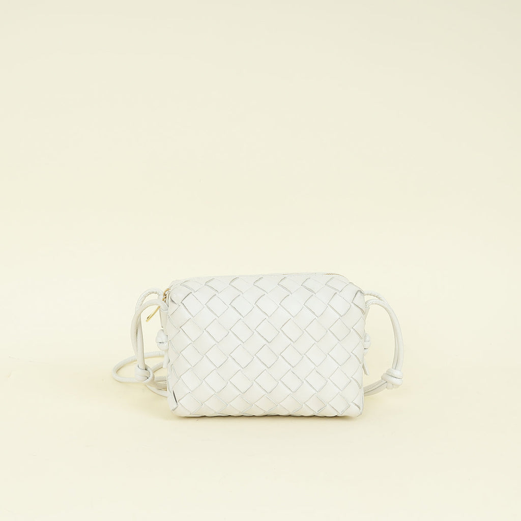 Bottega Veneta White Mini Loop Camera Bag
