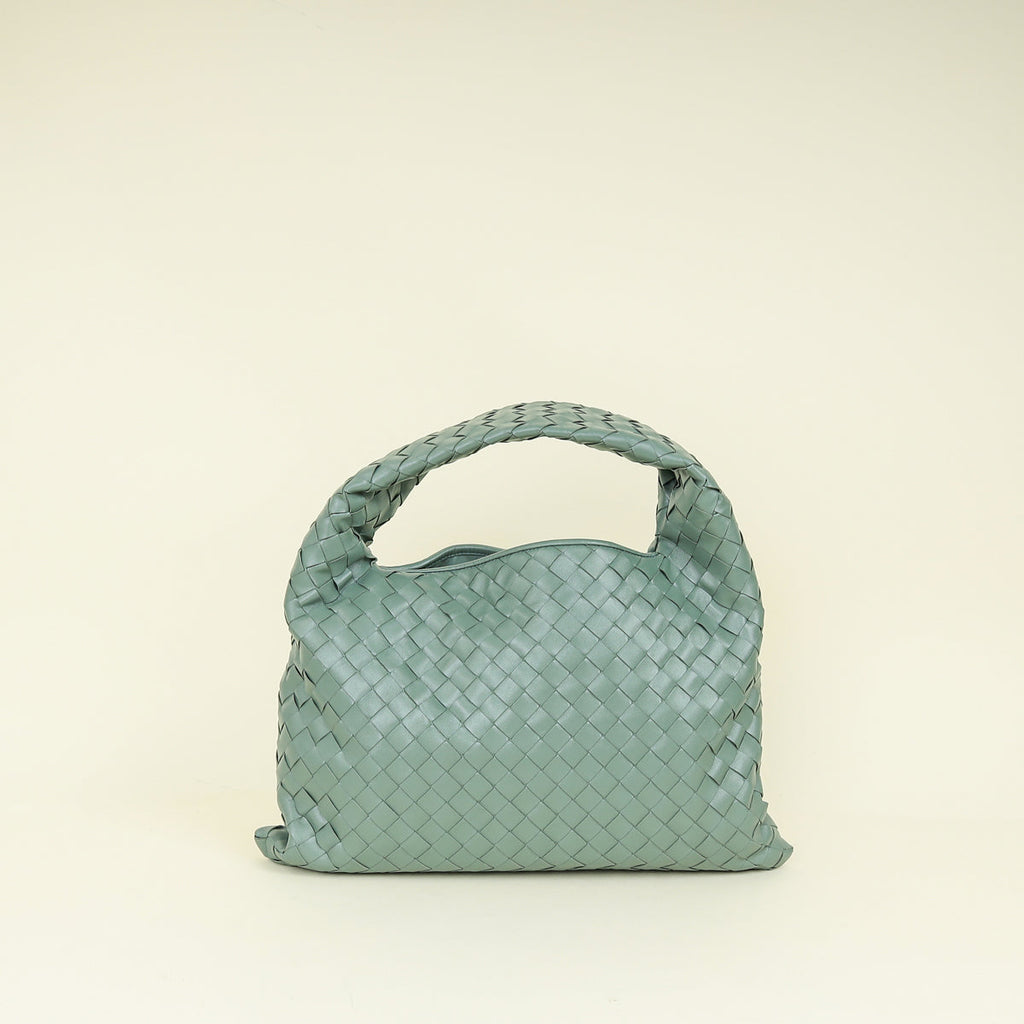 Bottega Veneta Aloe Green Intrecciato Hop Hobo Bag