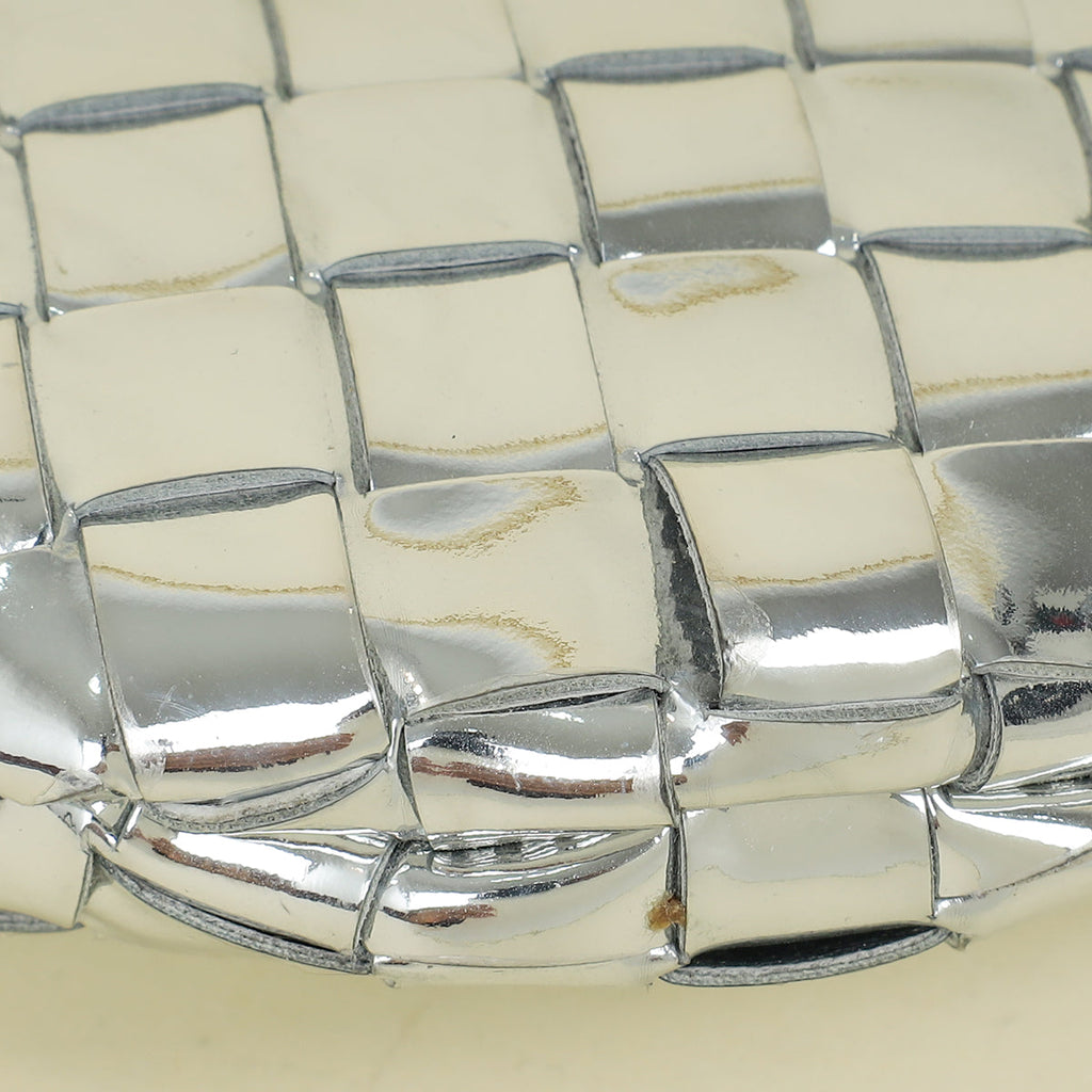 Bottega Veneta Metallic Silver Metallic Intrecciato Mini Sardine Bag