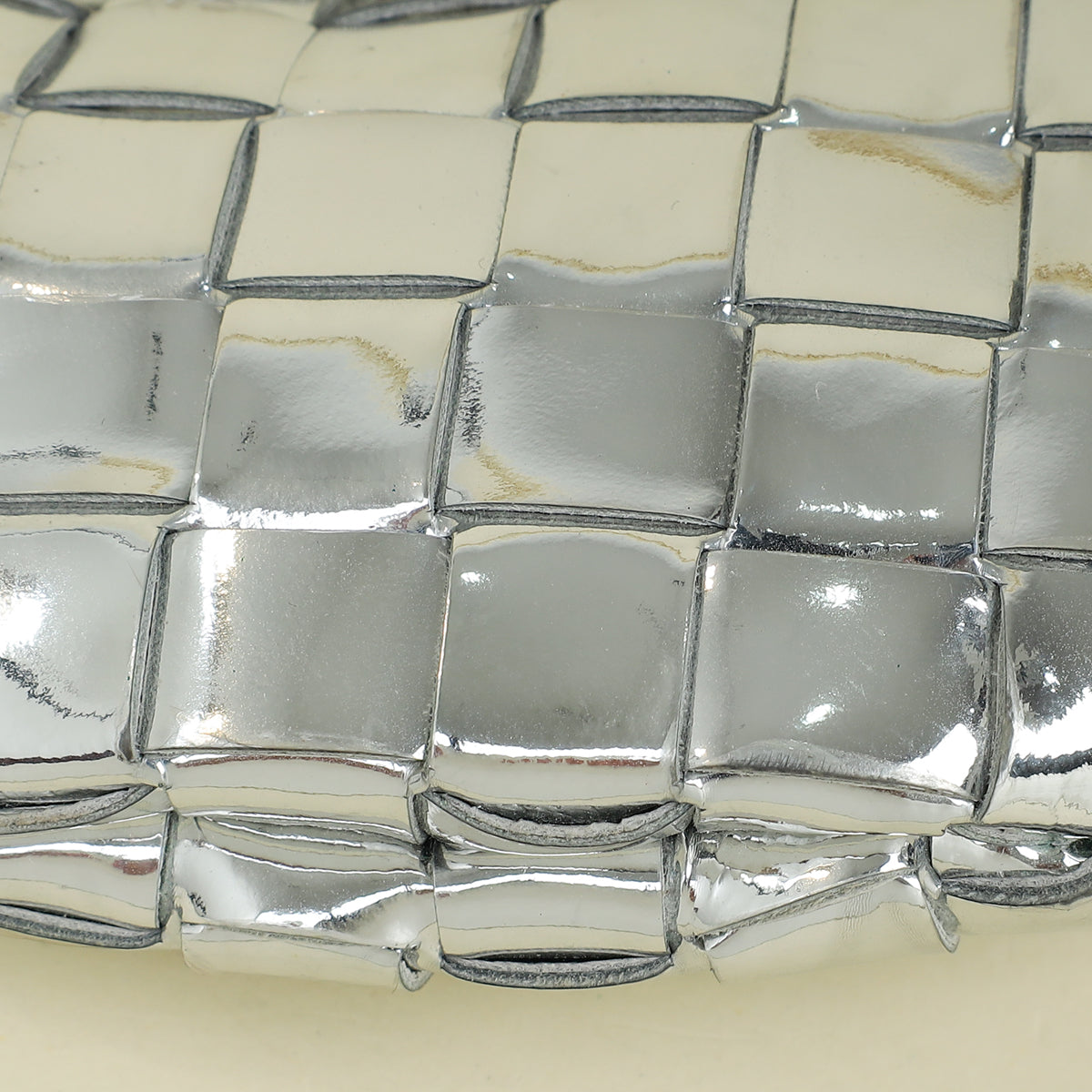 Bottega Veneta Metallic Silver Metallic Intrecciato Mini Sardine Bag