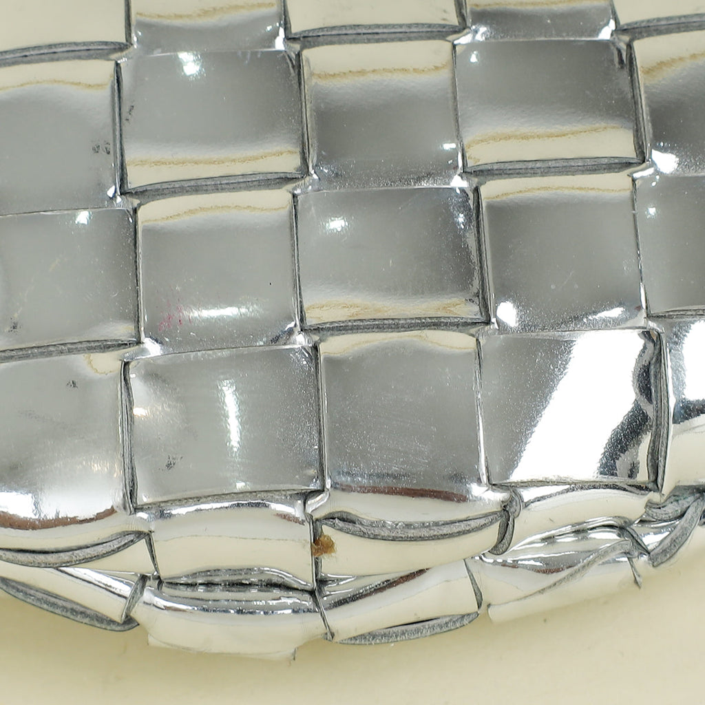 Bottega Veneta Metallic Silver Metallic Intrecciato Mini Sardine Bag