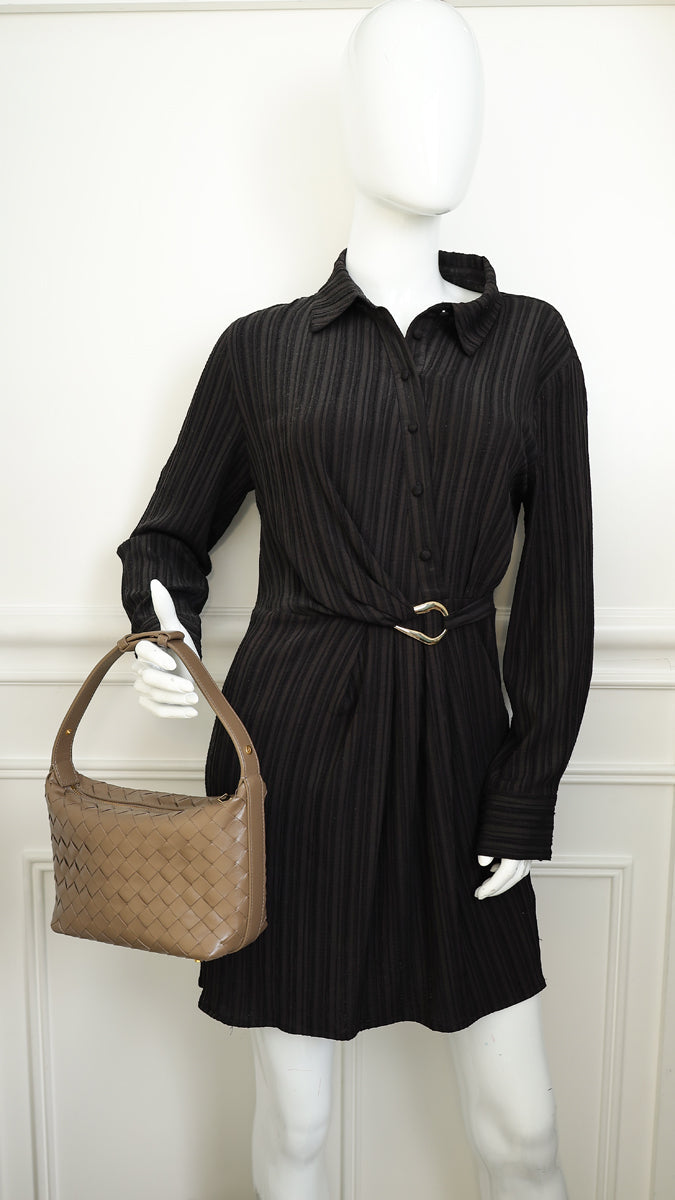 Bottega Veneta Brown Intrecciato Wallace Mini Bag