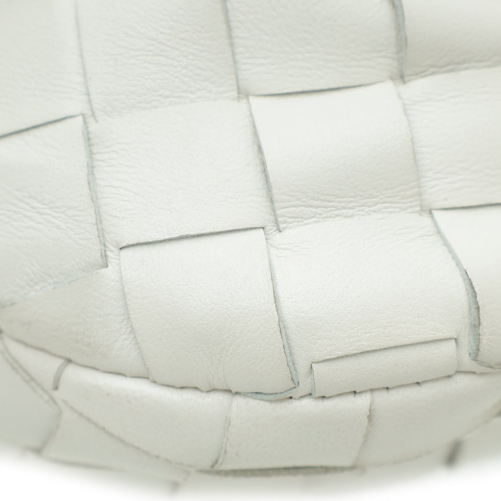 Bottega Veneta White Intrecciato Nappa Jodie Mini Bag