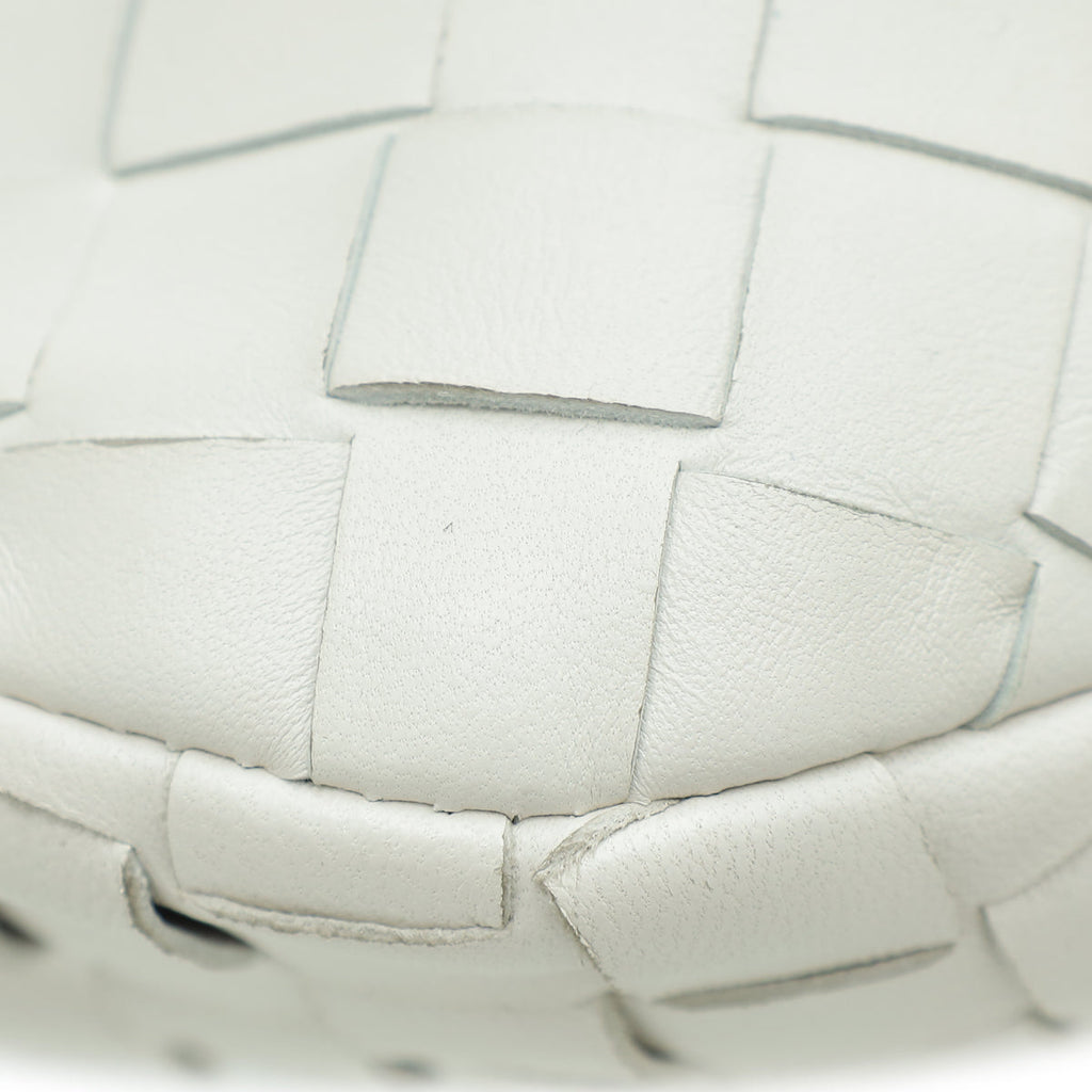 Bottega Veneta White Intrecciato Nappa Jodie Mini Bag