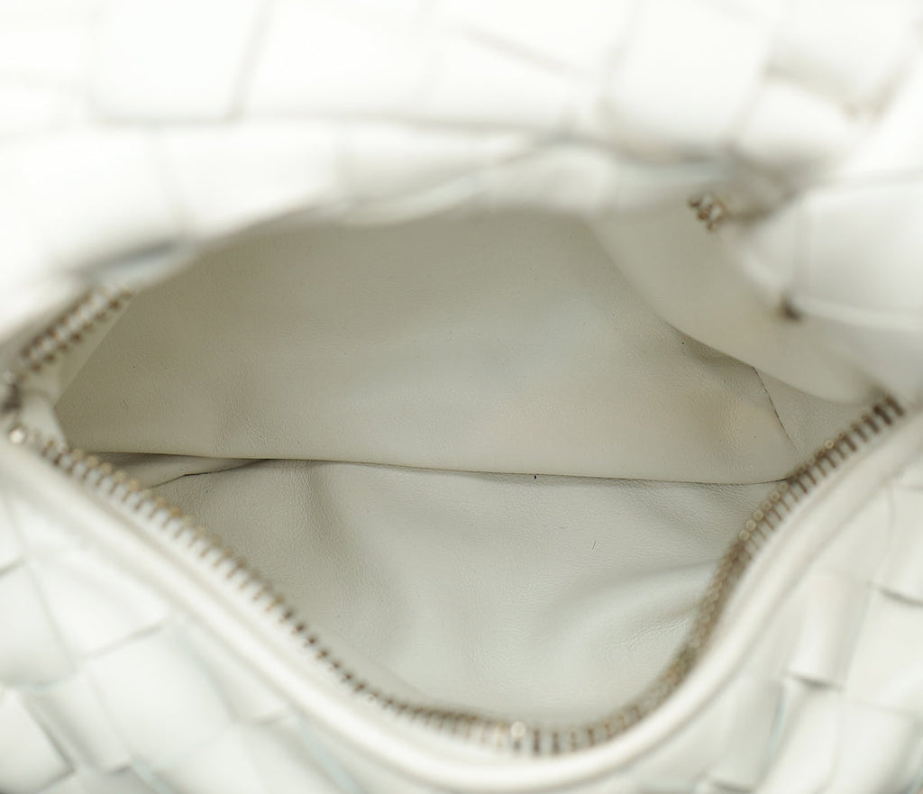 Bottega Veneta White Intrecciato Nappa Jodie Mini Bag