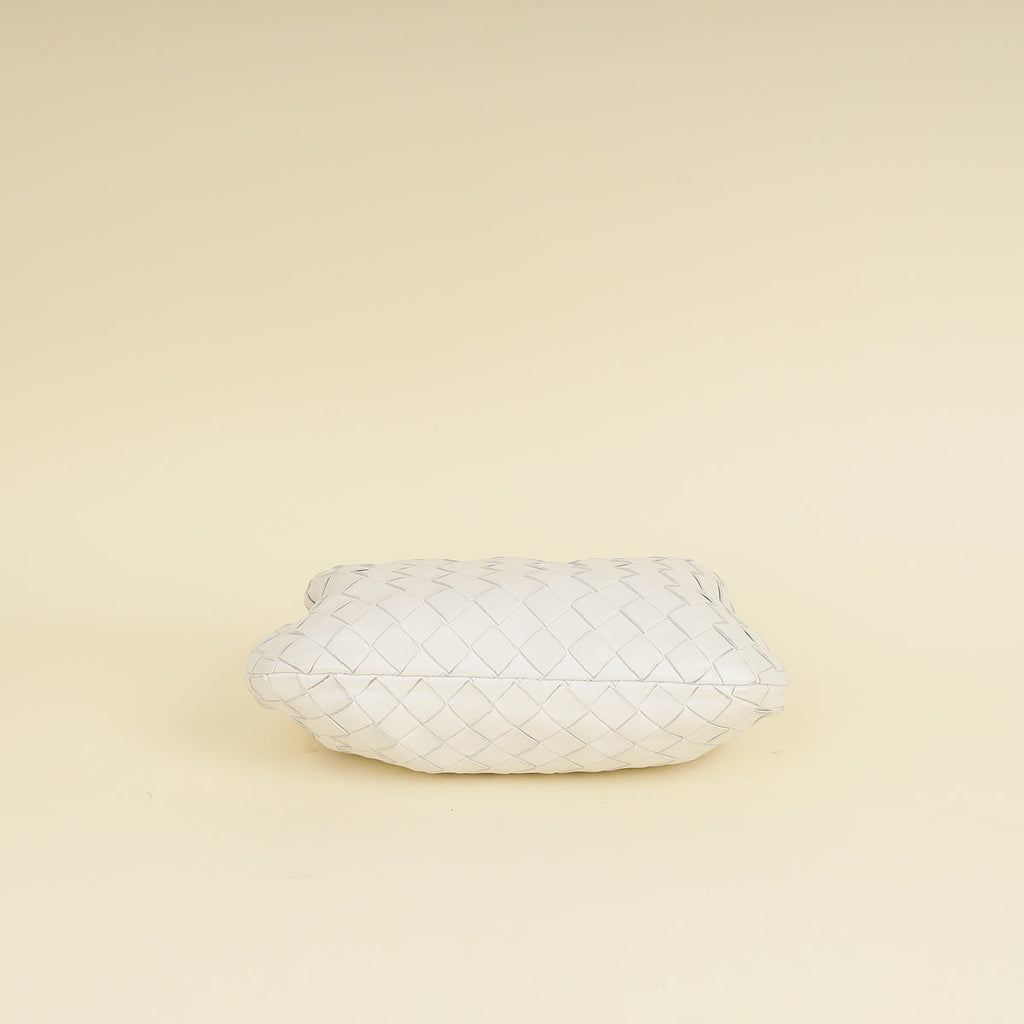 Bottega Veneta White Intrecciato Nappa Jodie Mini Bag