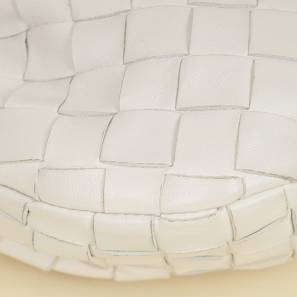 Bottega Veneta White Intrecciato Nappa Jodie Mini Bag