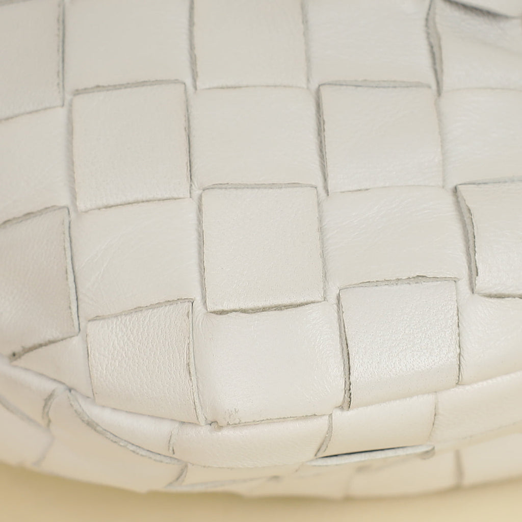 Bottega Veneta White Intrecciato Nappa Jodie Mini Bag