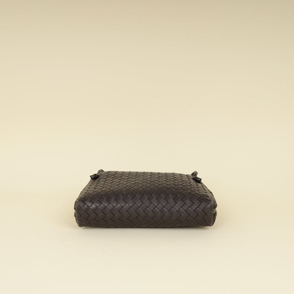 Bottega Veneta Brown Intrecciato Nodini Crossbody Bag