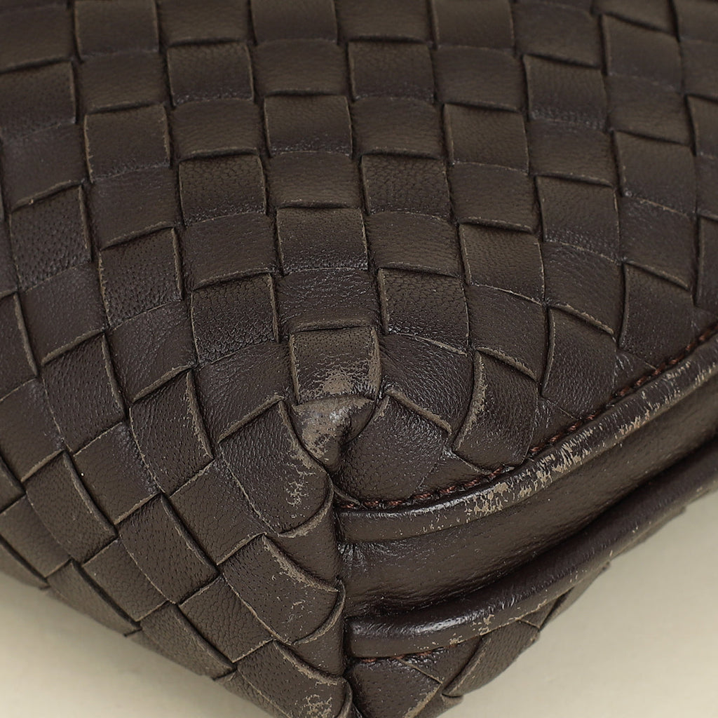 Bottega Veneta Brown Intrecciato Nodini Crossbody Bag