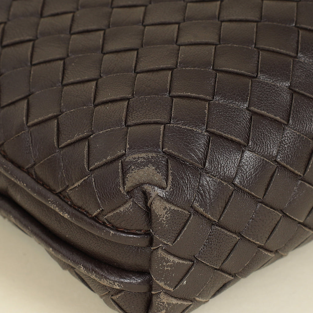 Bottega Veneta Brown Intrecciato Nodini Crossbody Bag