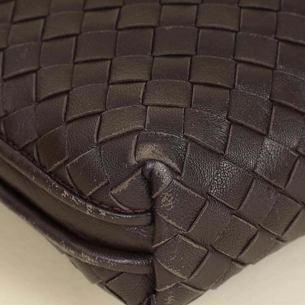 Bottega Veneta Brown Intrecciato Nodini Crossbody Bag