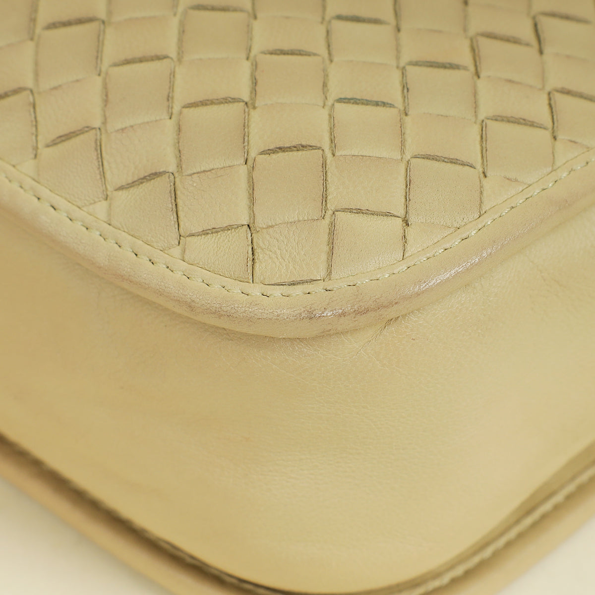 Bottega Veneta Beige Intrecciato Flap Crossbody Bag