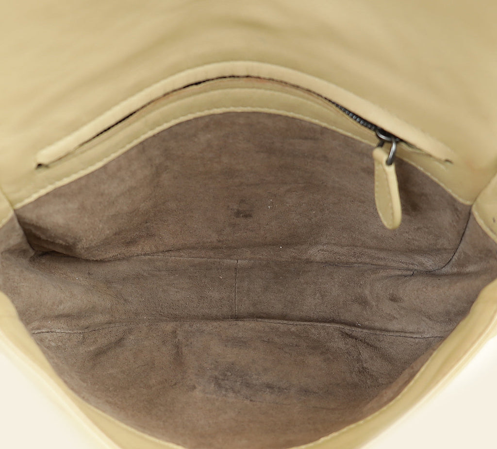 Bottega Veneta Beige Intrecciato Flap Crossbody Bag