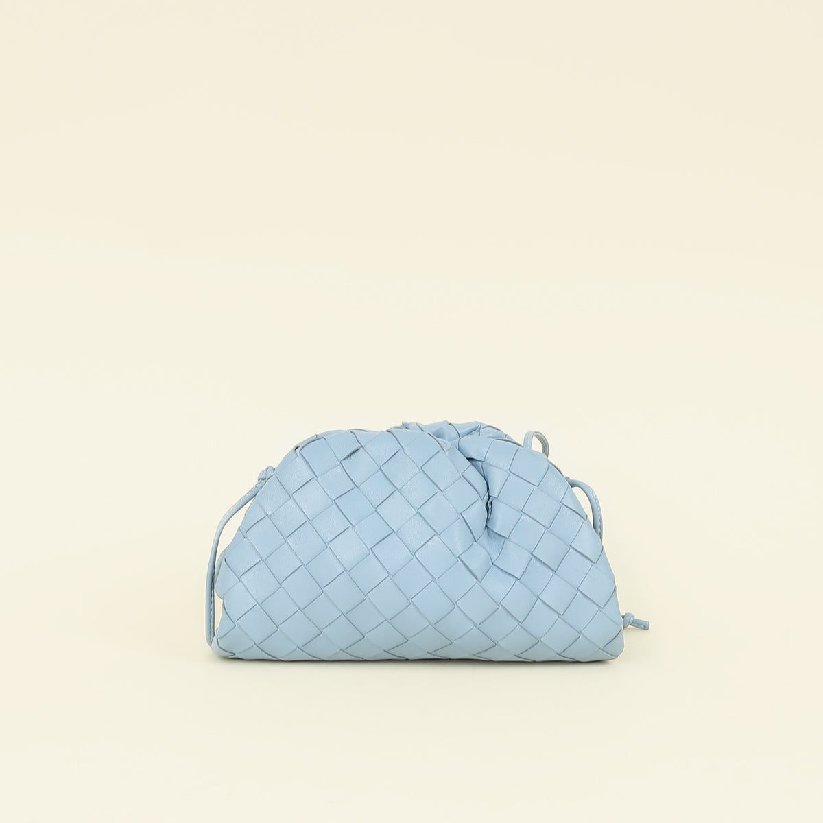 Bottega Veneta Light Blue Intrecciato Leather Mini Pouch Bag