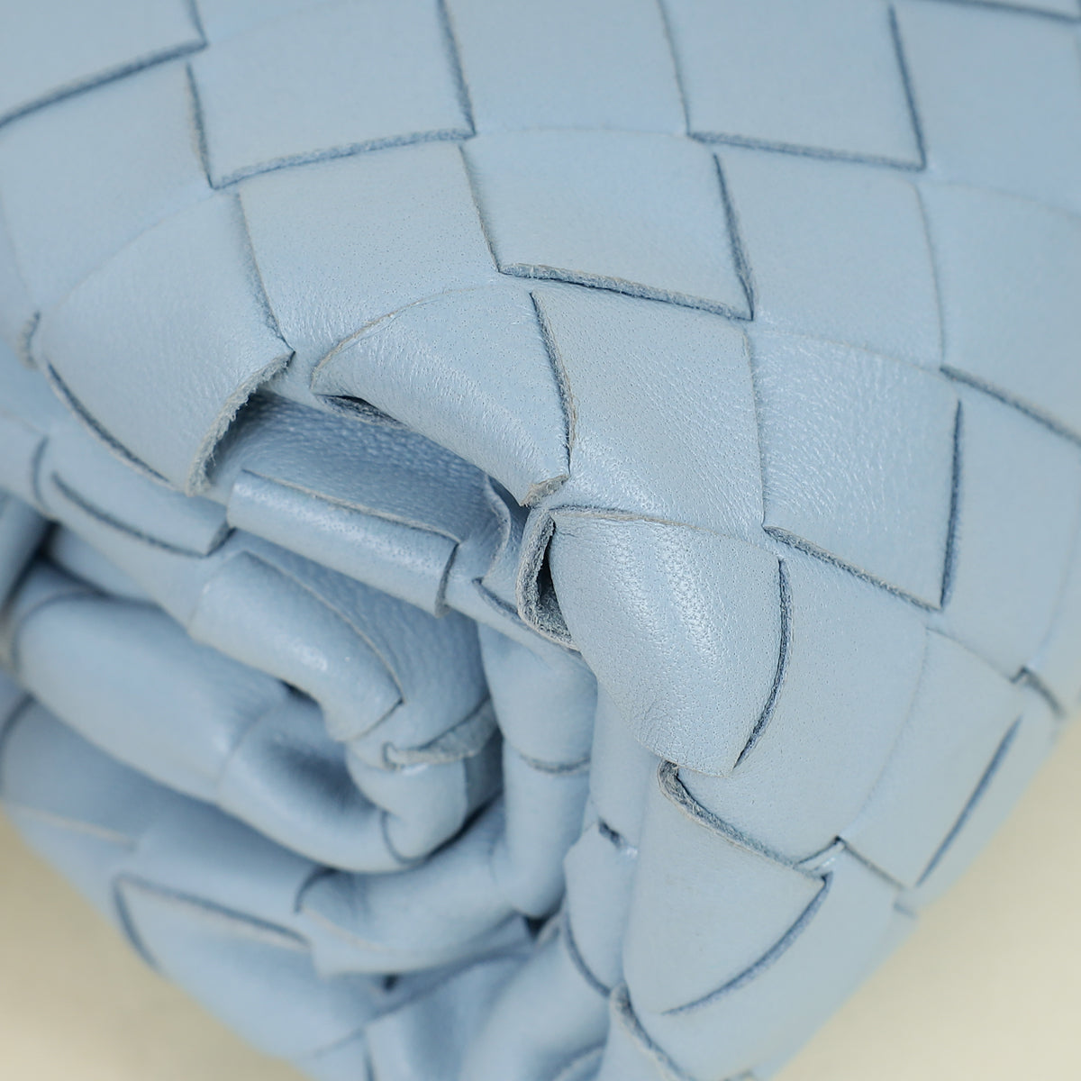 Bottega Veneta Light Blue Intrecciato Leather Mini Pouch Bag