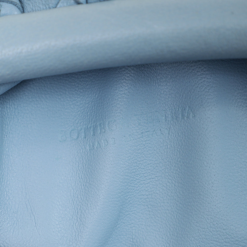 Bottega Veneta Light Blue Intrecciato Leather Mini Pouch Bag