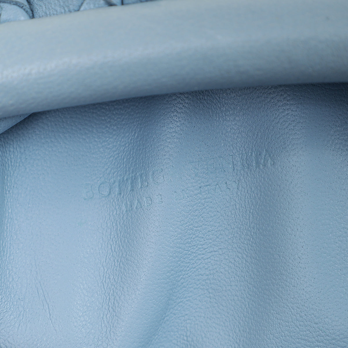 Bottega Veneta Light Blue Intrecciato Leather Mini Pouch Bag