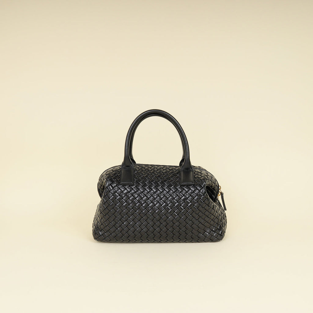 Bottega Veneta Black Padded Intrecciato Bauletto Bag