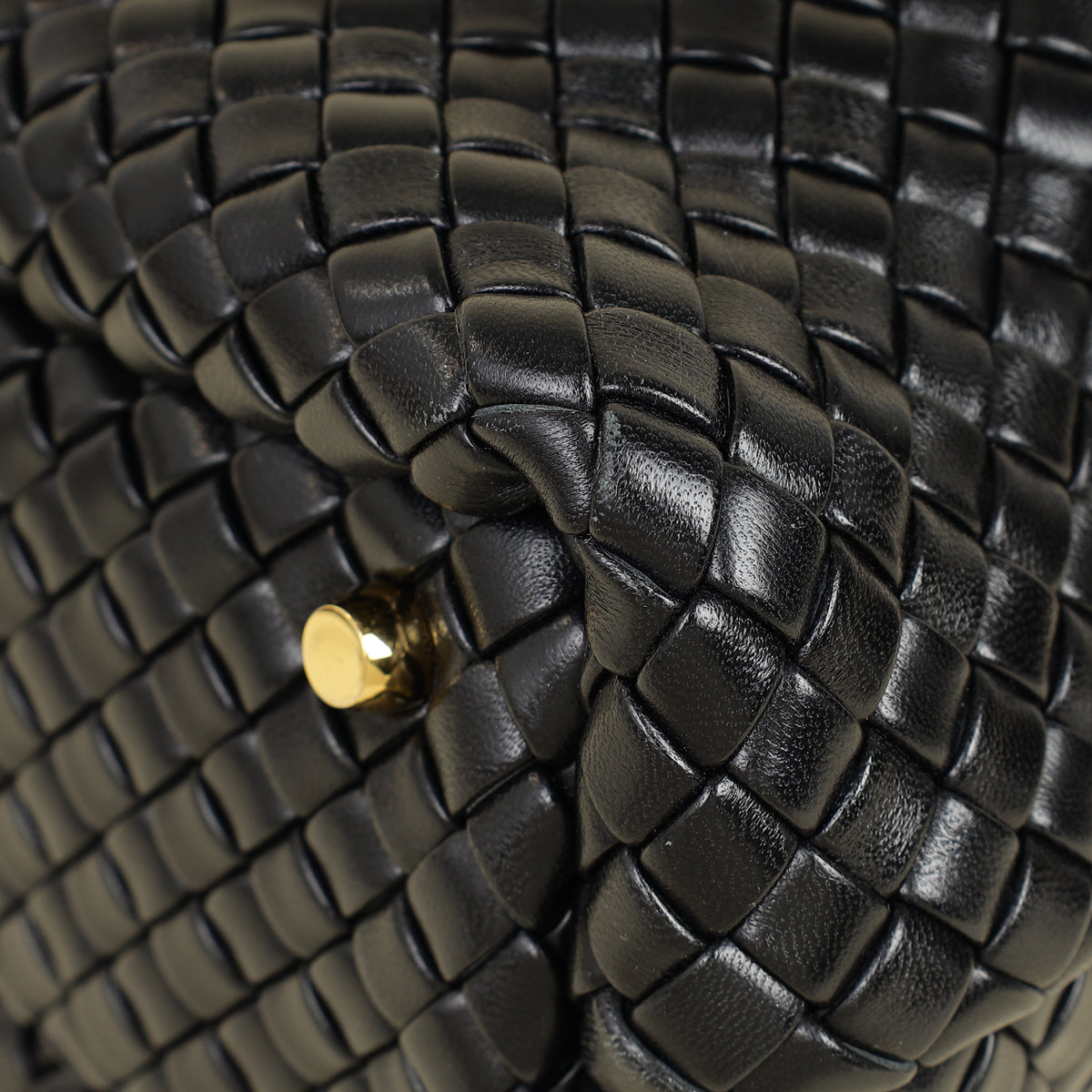 Bottega Veneta Black Padded Intrecciato Bauletto Bag