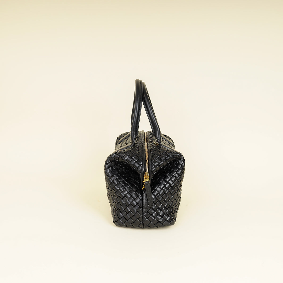 Bottega Veneta Black Padded Intrecciato Bauletto Bag