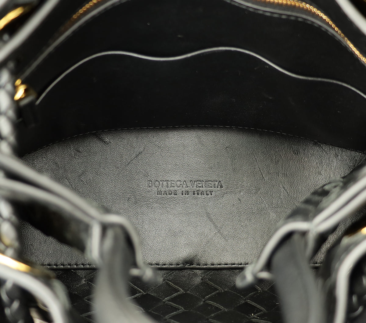 Bottega Veneta Black Intrecciato Andiamo Small Tote Bag