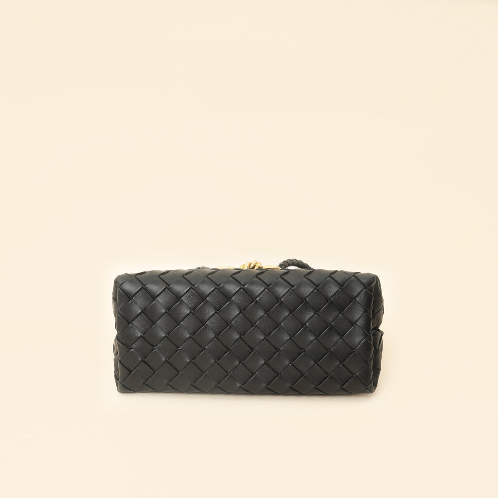 Bottega Veneta Black Intrecciato Andiamo Small Tote Bag