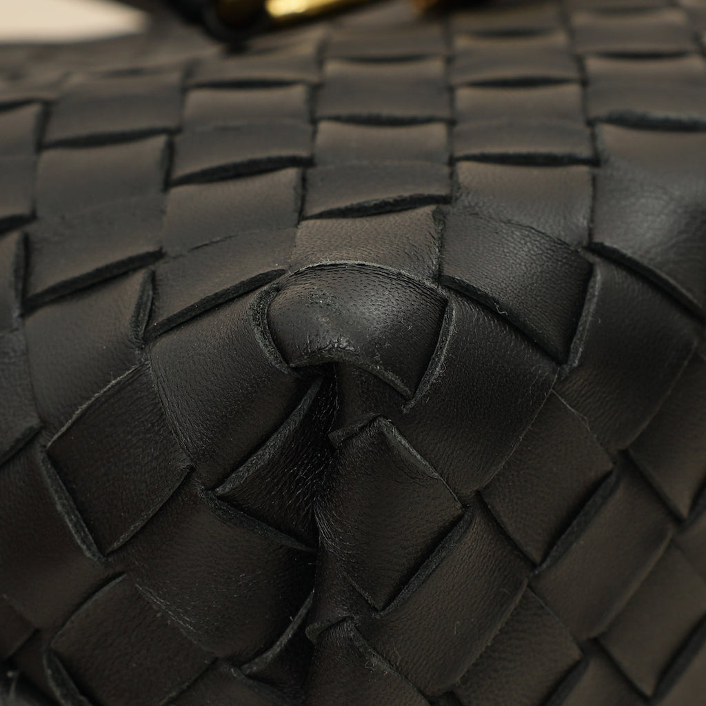 Bottega Veneta Black Intrecciato Andiamo Small Tote Bag