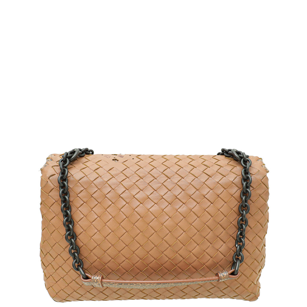 Bottega Veneta Dusty Pink Intrecciato Butterfly Olimpia Bag