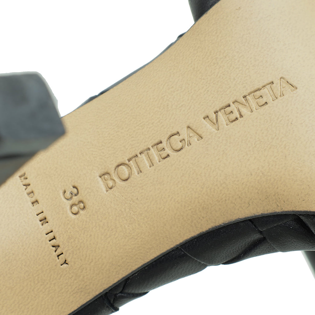 Bottega Veneta Black Intrecciato Nappa Lido Mules 38