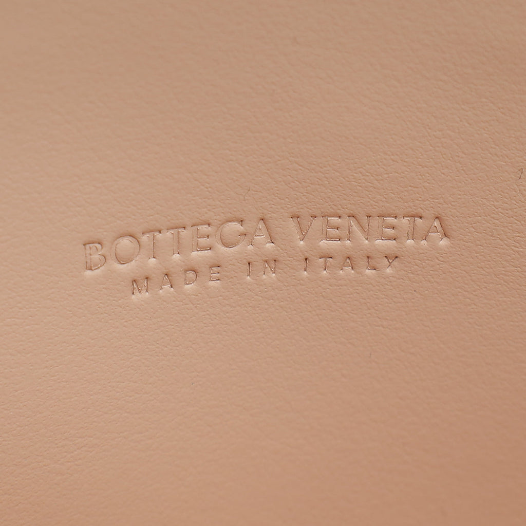 Bottega Veneta Light Pink Intrecciato Nappa Small Top-Handle Clutch