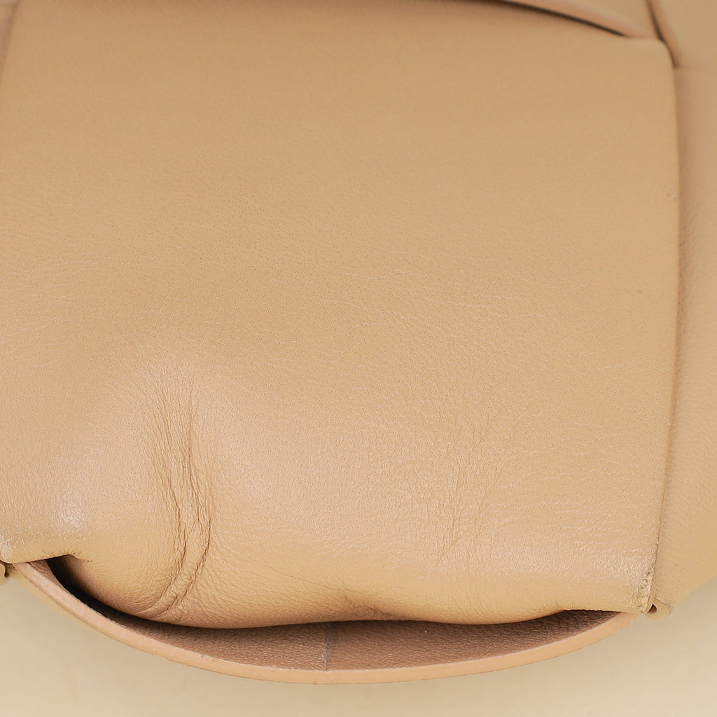Bottega Veneta Nude Intrecciato Nappa Zip Pouch