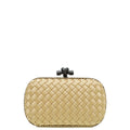 Bottega Veneta Champagne Satin Ayers Stretch Knot Clutch