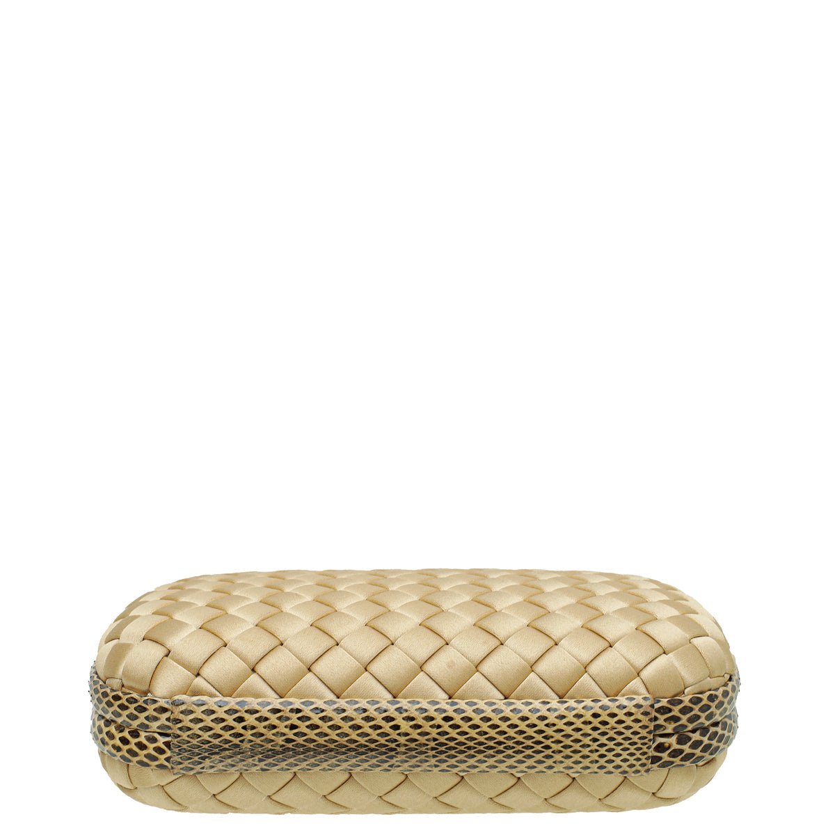 Bottega Veneta Champagne Satin Ayers Stretch Knot Clutch
