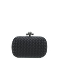 Bottega Veneta Black Satin Ayers Stretch Knot Clutch