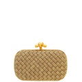 Bottega Veneta Goldtone Intrecciato Chain Metal Knot Clutch