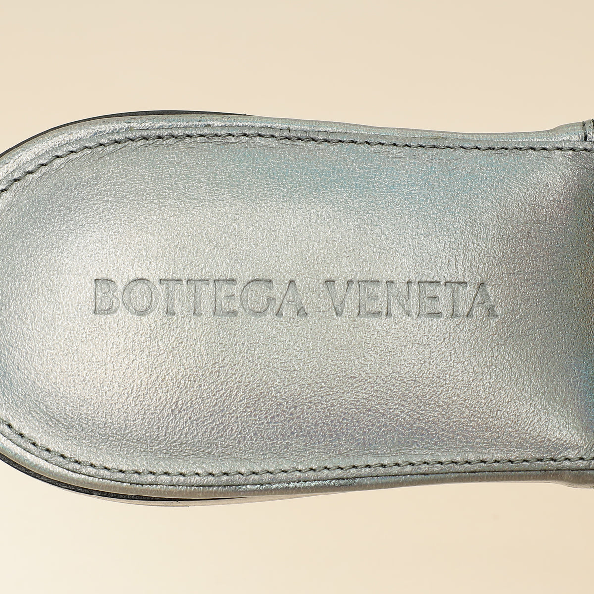 Bottega Veneta Metallic Grey Intrecciato Lido Flat Sandals 36.5