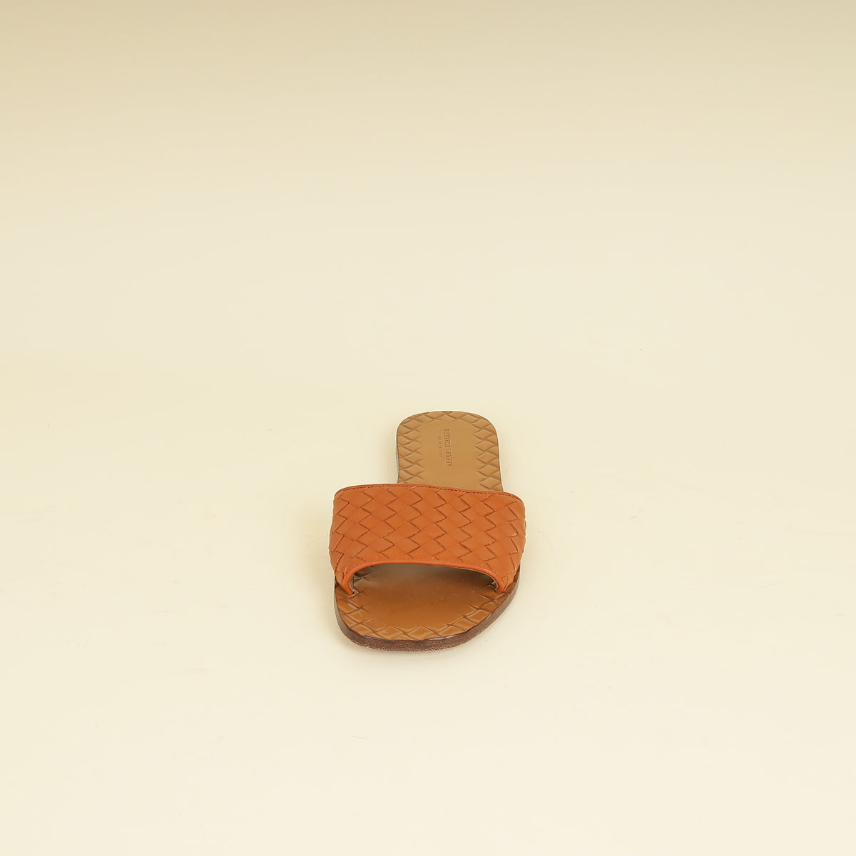 Bottega Veneta Camel Intrecciato Flat Slide Sandal 36