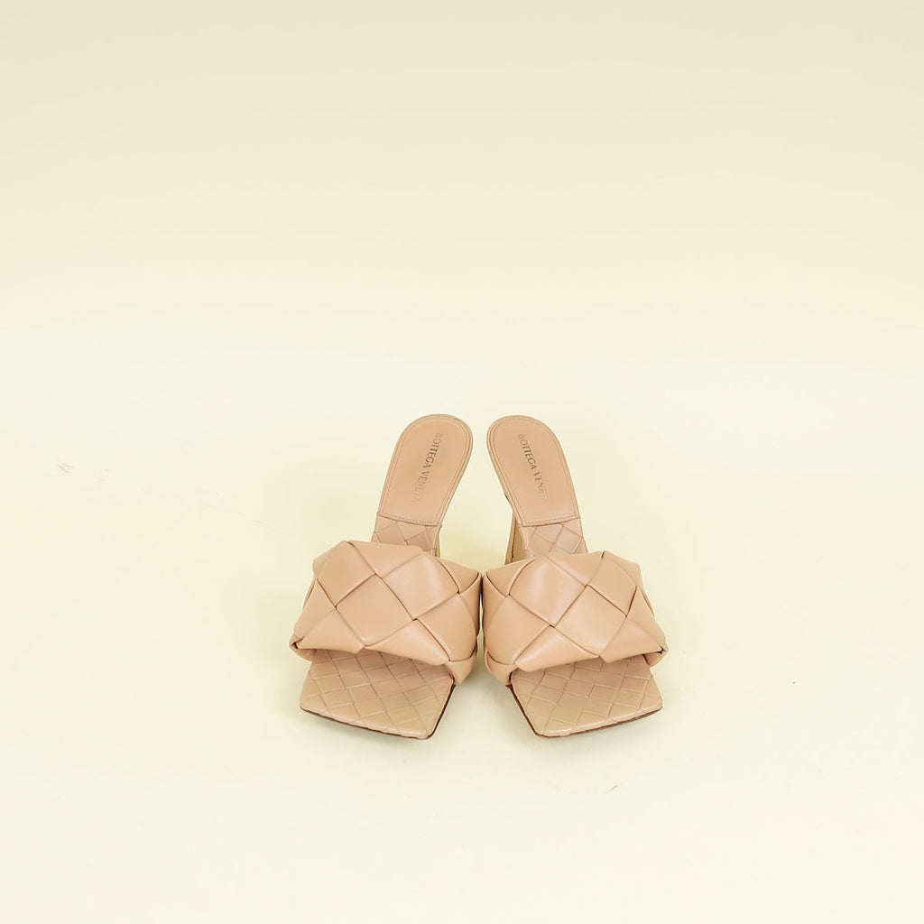 Bottega Veneta Beige Intrecciato Nappa Lido Mule 38