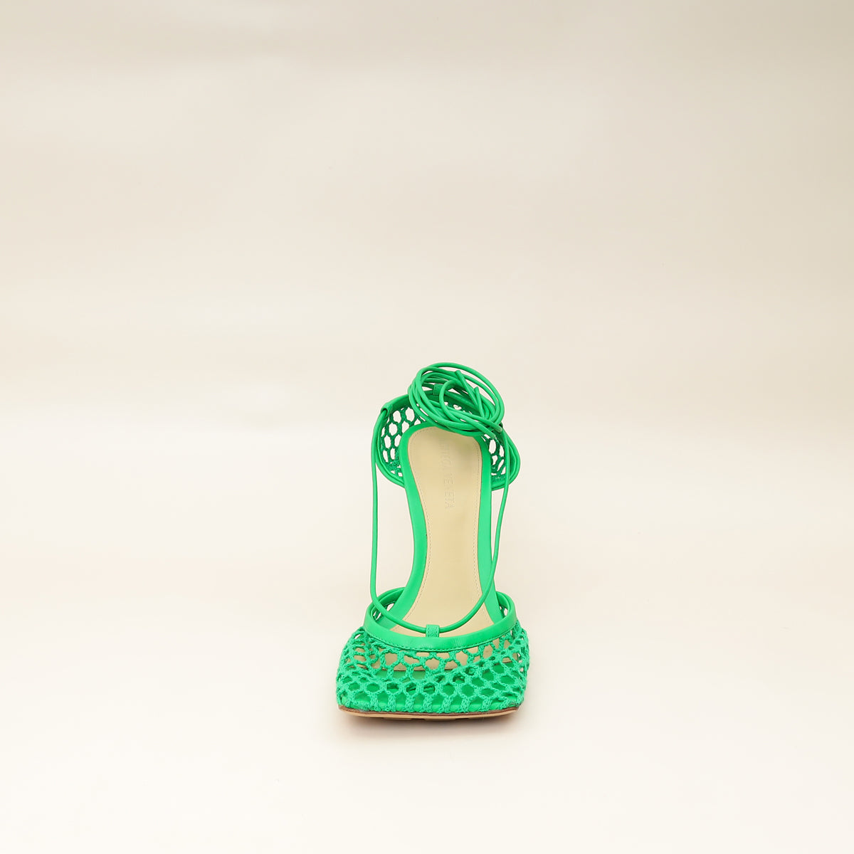 Bottega Veneta Green Stretch Lace Up Sandal 37.5