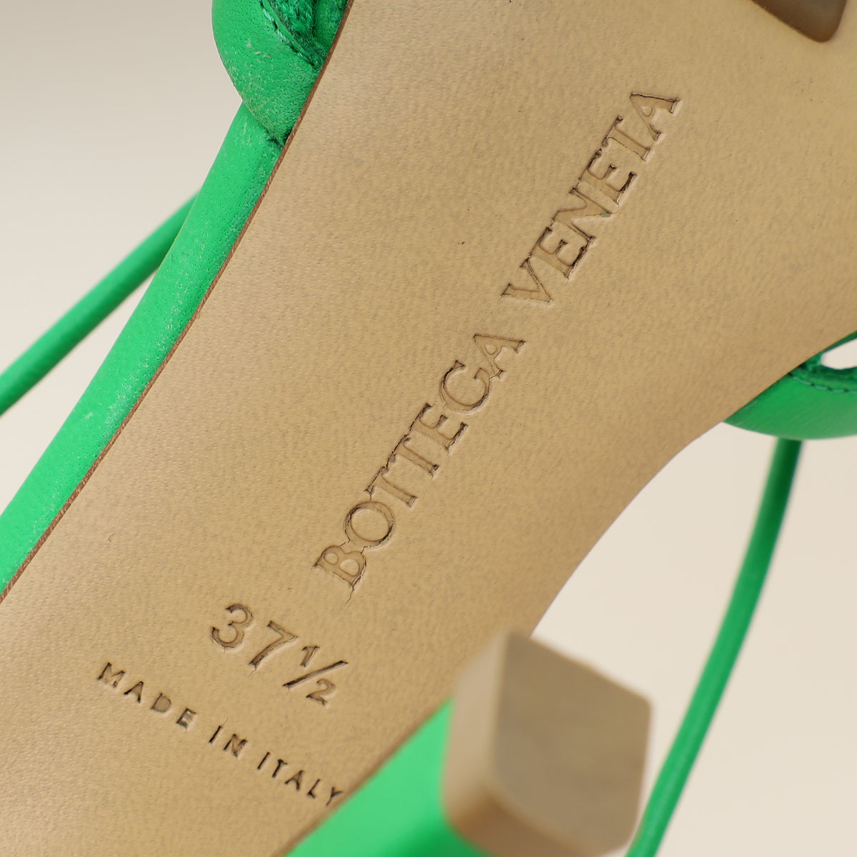 Bottega Veneta Green Stretch Lace Up Sandal 37.5