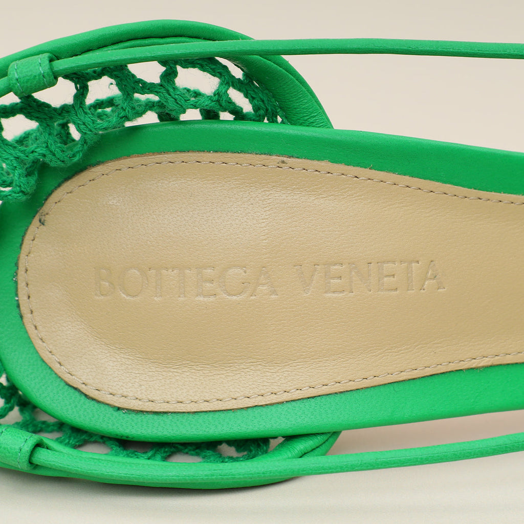 Bottega Veneta Green Stretch Lace Up Sandal 37.5